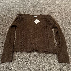 American Eagle Outfitters Dark Brown Knit Sweater